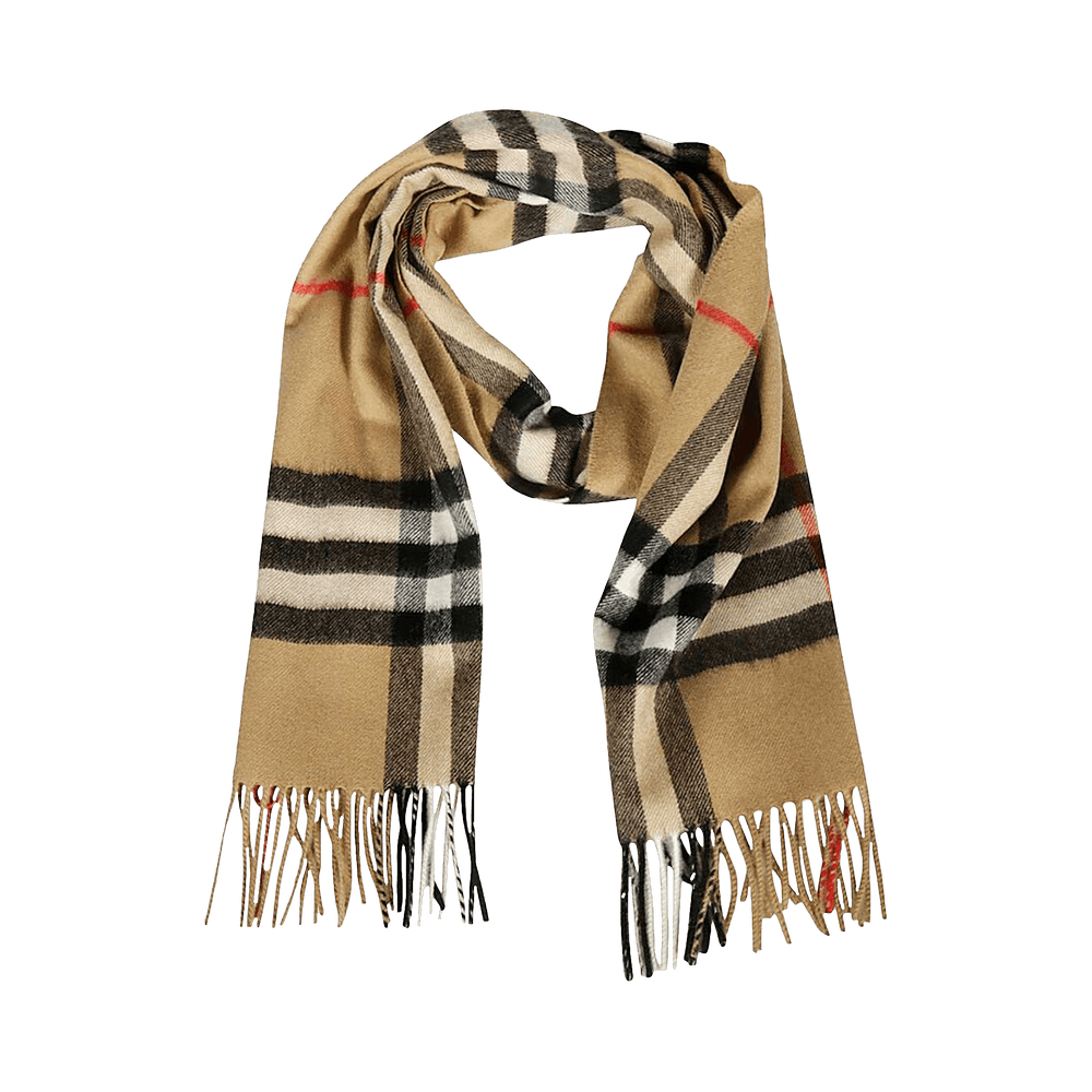 Burberry Cashmere Scarf Marlborough Beige